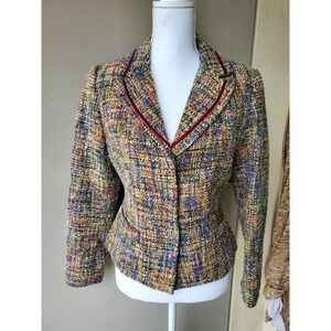 Fundamental Things Jacket Womens 6 Tweed Boucle Vibrant Parisian Chic Art Blazer